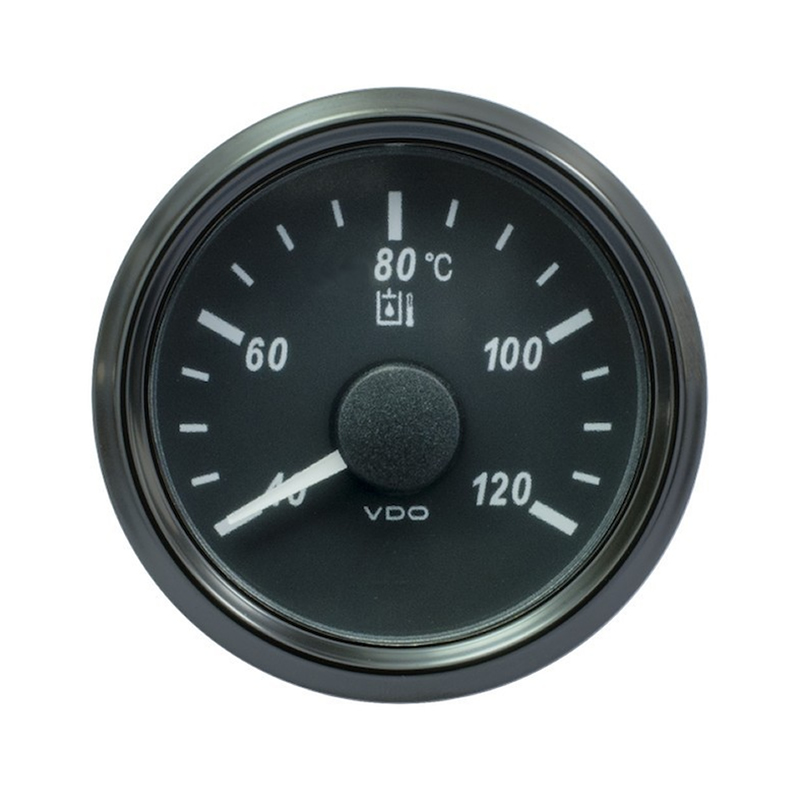 VDO SingleViu 1414 Hydraulic Temperature 120°C Black 52mm gauge